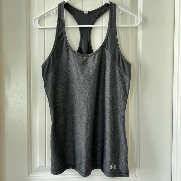 Under armour Tank Top Womens XS Extra Small Gray Training Workout Racer Back - Picture 2 of 8